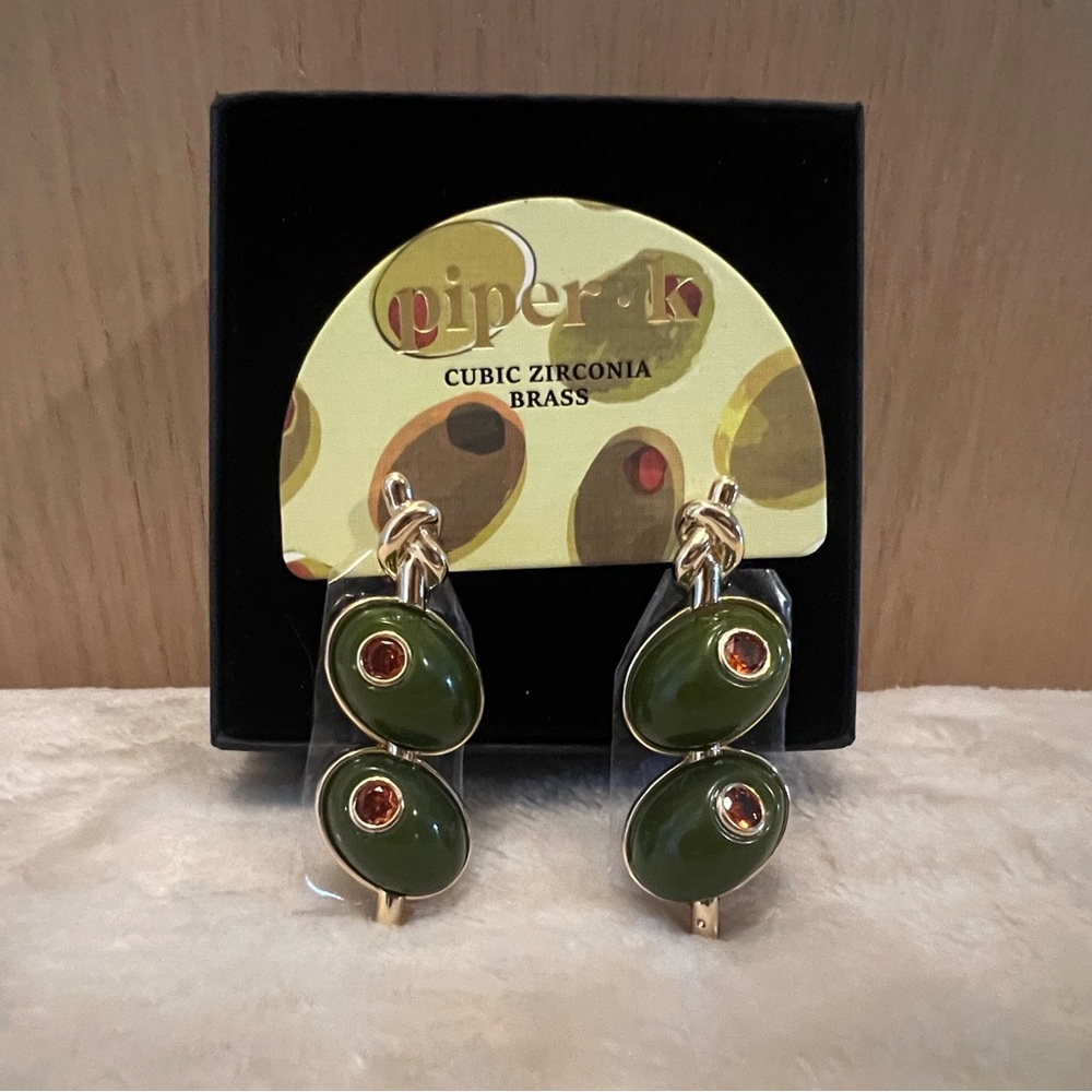 Piper K Martini Olives Earrings